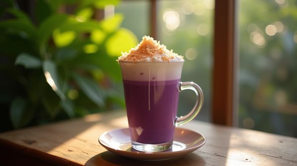 Erlebe den einzigartigen Genuss von Ube Latte ohne Koffein